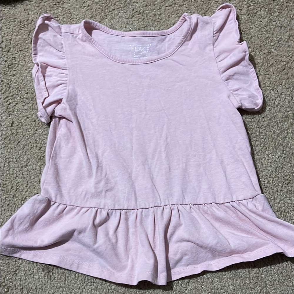 🔥3 for $10 The Children's Place Pink Ruffle Sleeve Top